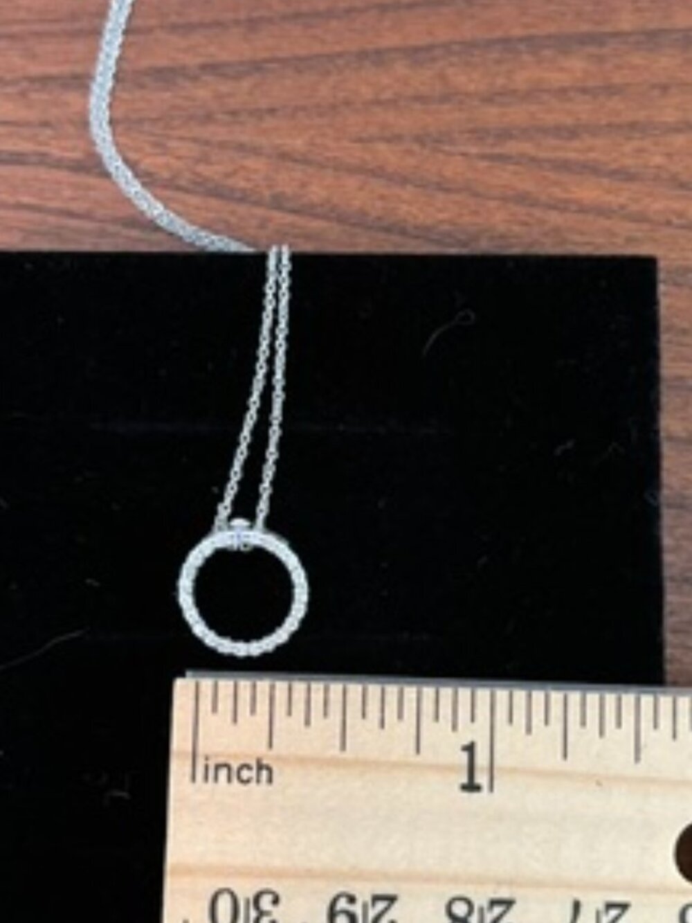 Roberto Coin Tiny Treasures Diamond Circle Necklace- White Gold - Picture 5 of 7